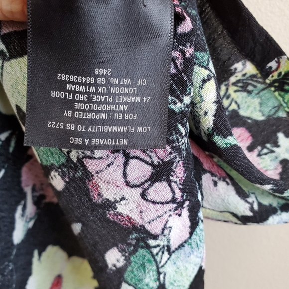 Anthropologie Maeve Black Floral Dress XS - Picture 10 of 12